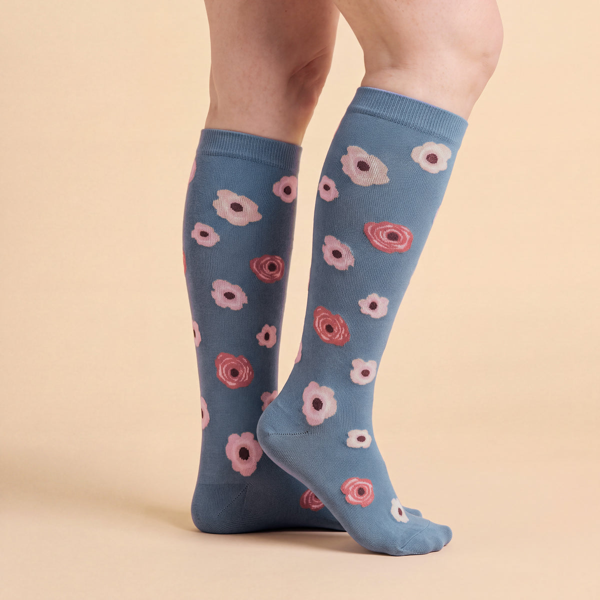Floral Blue – Kompressionsstrümpfe