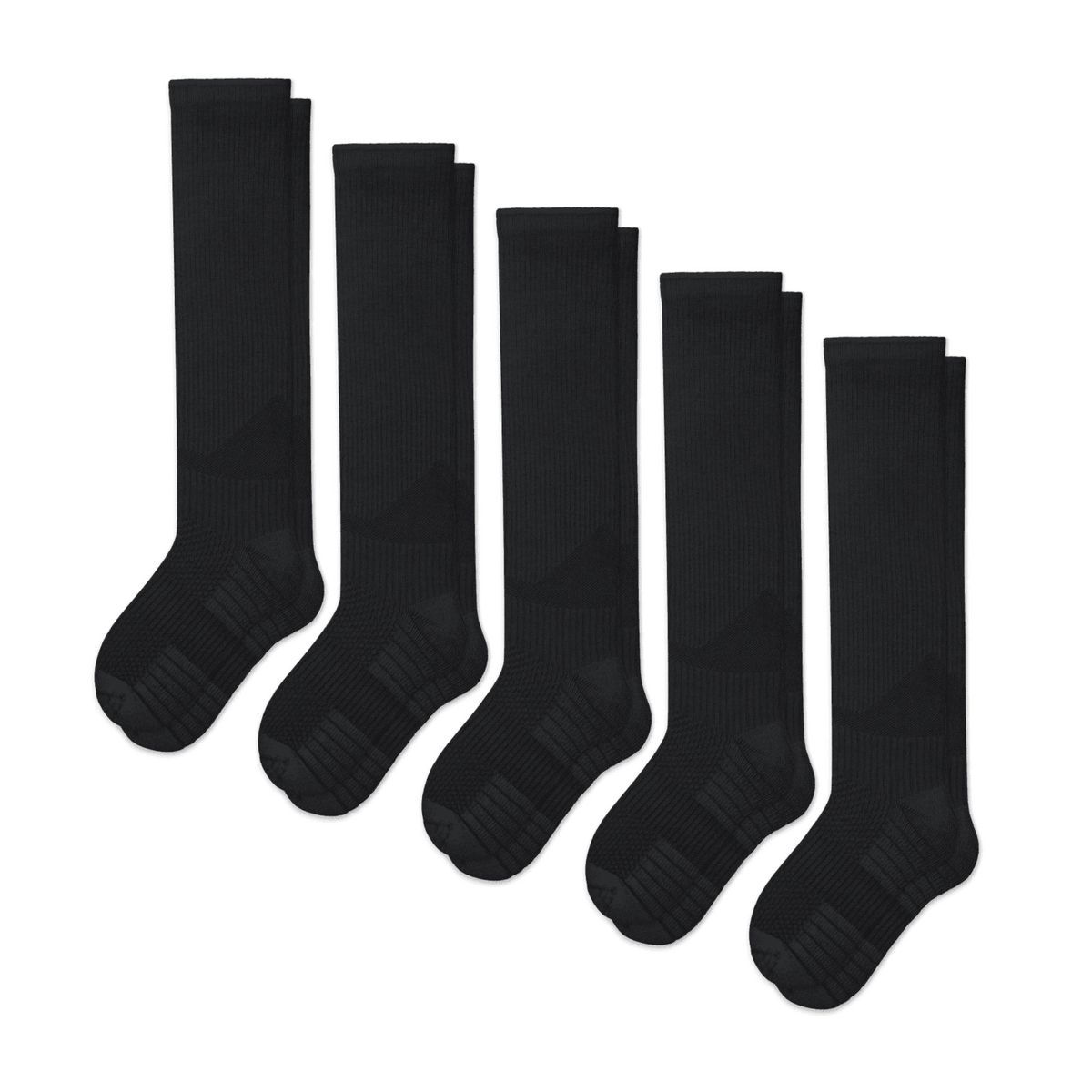Schwarze Kompressionsstrümpfe-Set, 5er-Pack