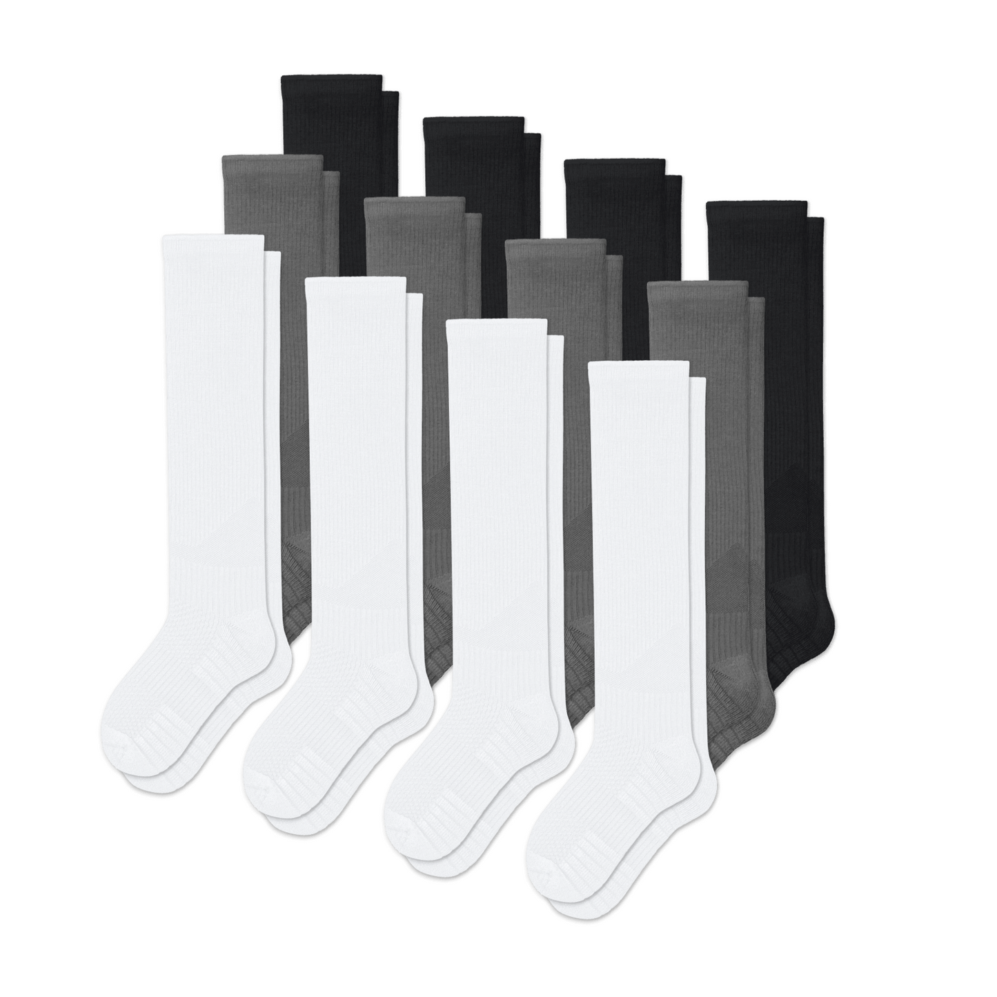 Klassische Kompressionsstrümpfe-Set, 12er-Pack