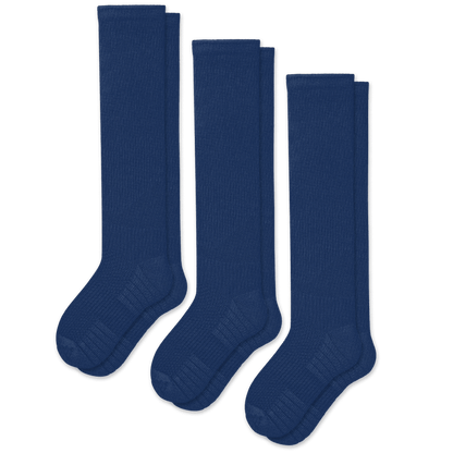Blaue Kompressionsstrümpfe