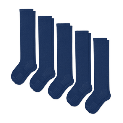 Blaue Kompressionsstrümpfe